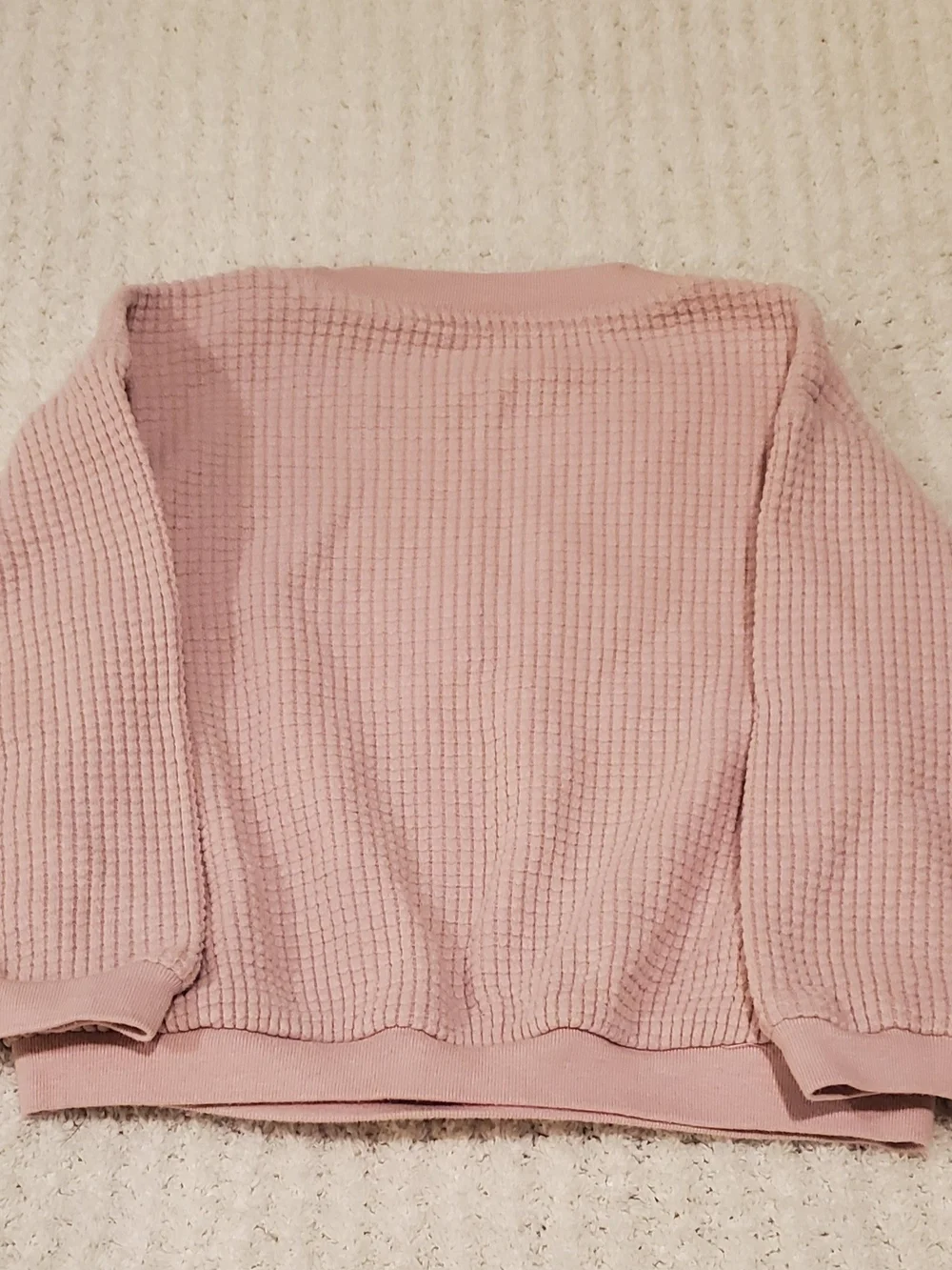Carter's Light Pink Waffle Knit Crewneck Sweater